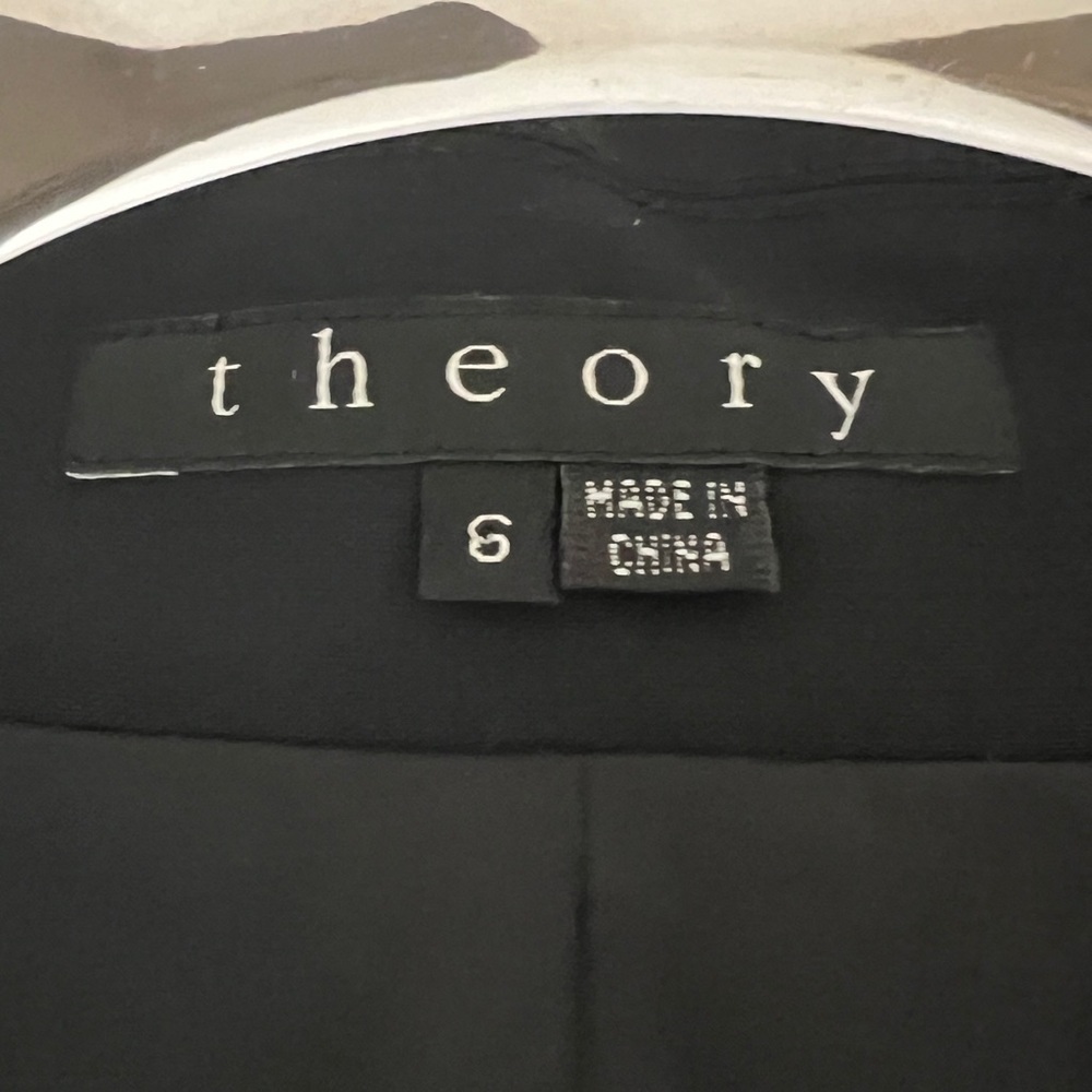 Theory Wool Blend Black Cufflink Button 3/4 Sleeve Suit Blazer - Picture 10 of 12